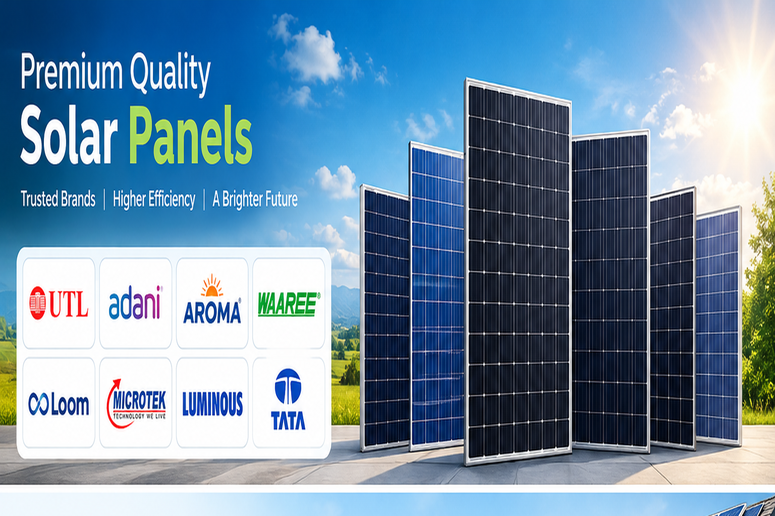 Solar panels for rooftop installations